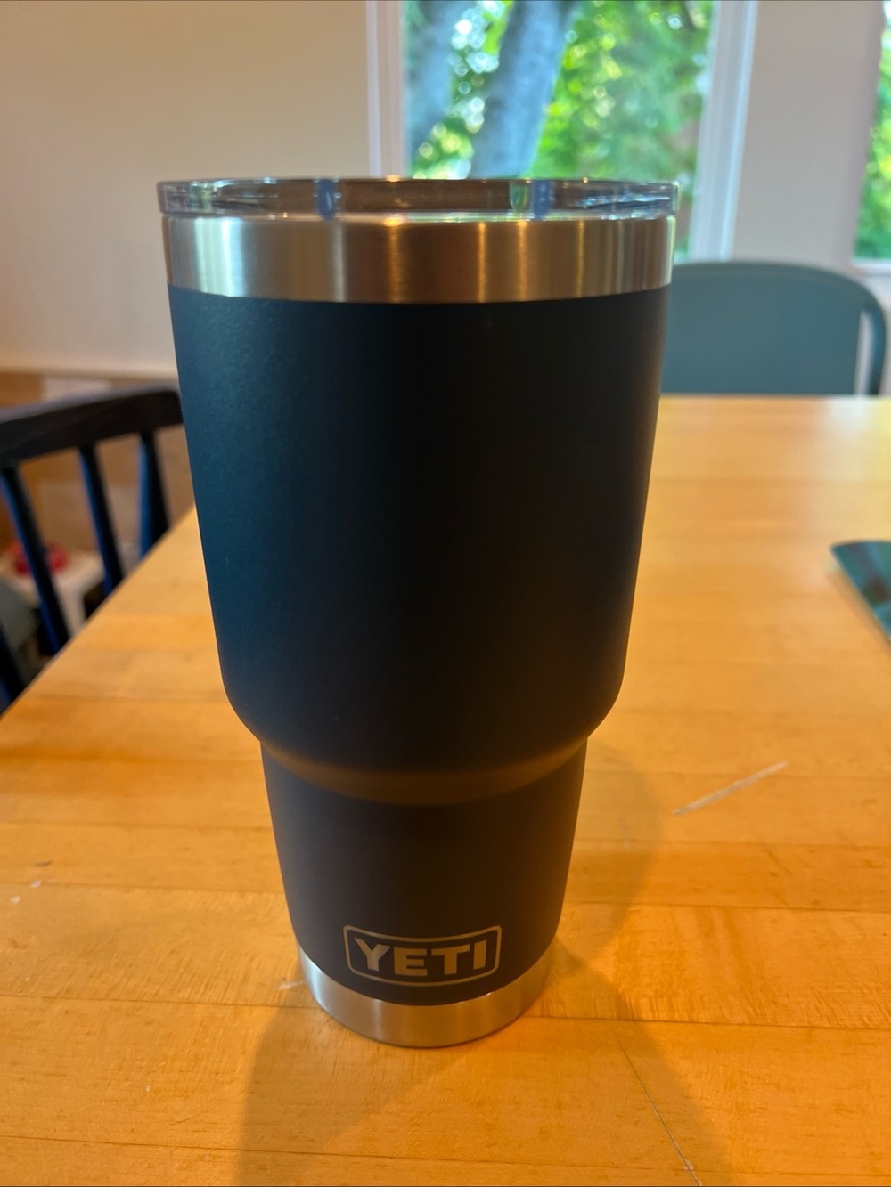 YETI Blue Stainless Steel Tumbler - Insulated Travel Cup with branding. see pics
